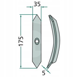 Dalintis 175x35x5mm atitinkančiais varžtais 18030 006 10 g
