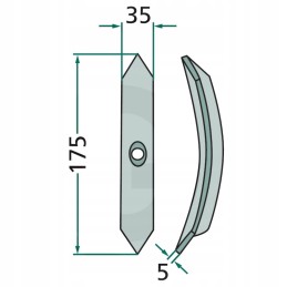 Dalintis 175x35x5mm atitinkančiais varžtais 18030 006 10 g