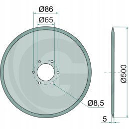 Diskinis pjovimas, lygus, storis 5 rabe 5 mm, 500 x