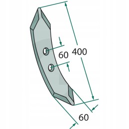 Keičiamas noragas 400 x 60 x 20 mm