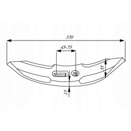 Cp119 noragas 370x55x15 mm, apverčiamas, lenktas