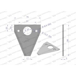Derliaus nuėmimo peilis 90x76x3mm d18 Fortschritt Warynsk