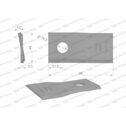 Vejapjovės peilis l 98x46x3 5mm Morra Warynski