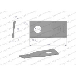 Vejapjovės peilis r 106x48x3mm 21 claas warynski