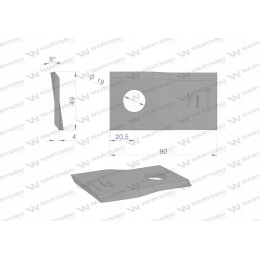 Vejapjovės peilis l 90x48x4 19 Krone Warynski