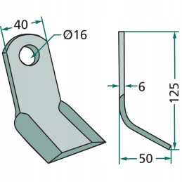 Smulkinimo peilis 125x50x6 mm Procomas mulčiavimui