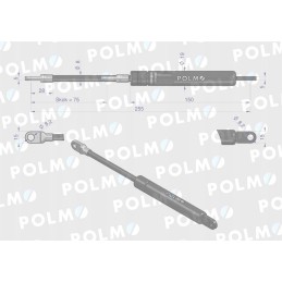 Priekinio stoglangio pavara l max 255mm
