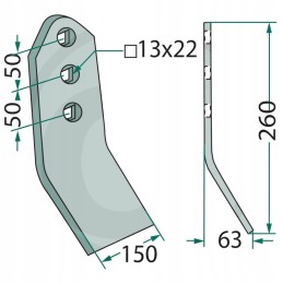 Darbo lenta su kraštais 150x260x8mm