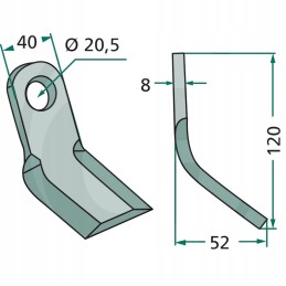 Peilis 8mm 52mm 20 5mm 40mm 120mm agromec agrimaste