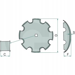 Dantytų diskinių akėčių diskas oe 710 x 8 mm
