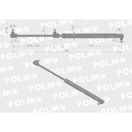 Variklio dangčio pavara l max 785mm 3780734m1p massey ferg