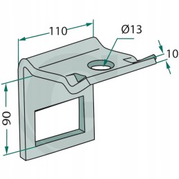 Dantų laikiklis 80x10 mm, rėmas 80x80 mm be įrankių