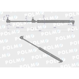 Variklio dangčio pavara l max 885 mm 65415045 massey fergus
