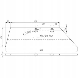 Lemken plūgo geležtė dešinė 470mm Warynski 3351958