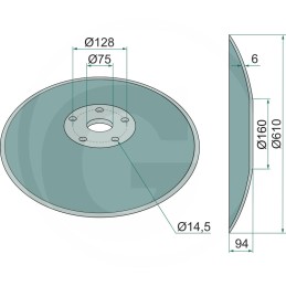 Lygi plokštė oe 610 x 6 mm 610 mm