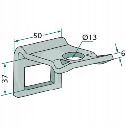 Dantų laikiklis 32x12 mm, sutvirtinanti spyruoklė 32