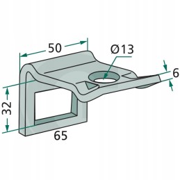 Dantų laikiklis 32x10 mm, armuojanti spyruoklė 32