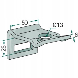 Dantų laikiklis 32x10mm rėmas 50x15mm svoris 276g