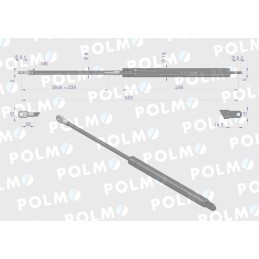 Priekinio galinio lango pavara l max 552mm 14271