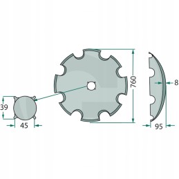 Diskinių akėčių diskas yra dantytas oe 760 x 8 simba