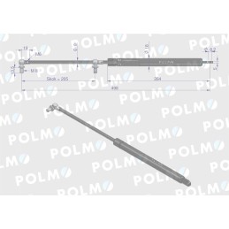 Galinių durų lango pavara l max 498mm 3221531r0