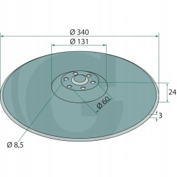 Lygus diskinis pjovimas oe 340 x 3 mm horsch horsch 3