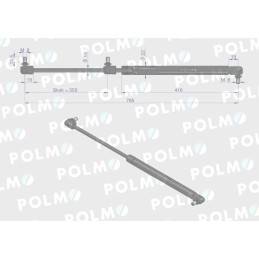 Cilindras l max 785mm 3782975m1p massey ferguson p