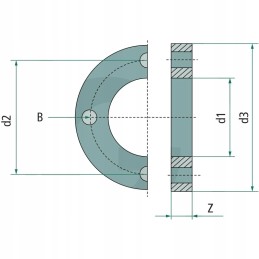 PVC flanšas u dn100 d1 133mm d2 180mm b 8x18mm