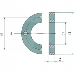 PVC flanšas u dn100 d1 133mm d2 180mm b 8x18mm