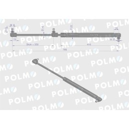 Variklio dangčio pavara l max 785mm 3780734m1p massey ferg