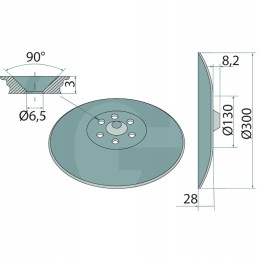 Sėjimo diskas oe300x3mm aplink skylių ašį oe96m