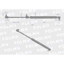 Variklio dangčio pavara l max 885 mm 65415045 massey fergus