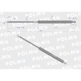 Variklio dangčio pavara l max 885 mm 65415047 massey fergus