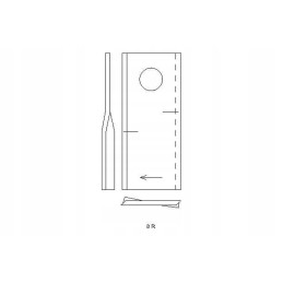 570444 rotorinis vejapjovės peilis, dešinysis, 106x48x4 mm
