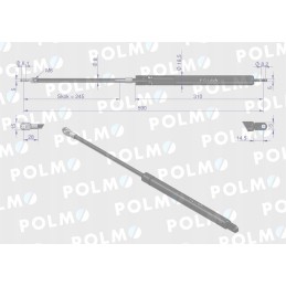 Galinių durų lango pavara l max 590mm 600501431