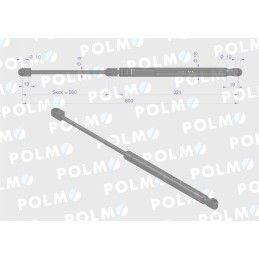 Priekinio galinio lango pavara l max 605mm ca51