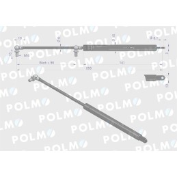 Pavaros galinio lango stoglangis l max 255mm 4316