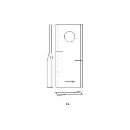 570445 rotorinis šienapjovės peilis, kairysis, 106x48x4 mm