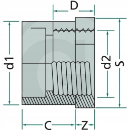 PVC reduktorius 32mm x 1 2 16 bar
