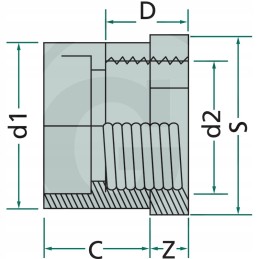 PVC reduktorius 32mm x 1 2 16 bar