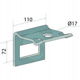 Dantų laikiklis 80x12 mm, rėmas 60x60 mm, storis 1