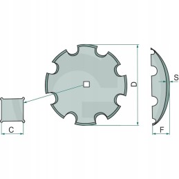 Dantytų diskinių akėčių diskas oe 610 x 8 mm