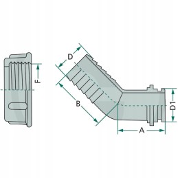 PVC žarnos galas 40mm vidinis sriegis 1 1 2 a