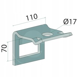 Dantų laikiklis 80x10 mm, rėmas 60x60 mm, be įrankių