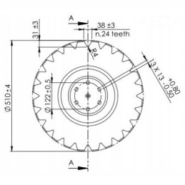 Ama dantytas diskas 510 mm, 6 p tipo skylės
