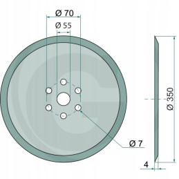 Lygus noragėlių diskas oe 350 x 4 mm oe išorinis 350 mm