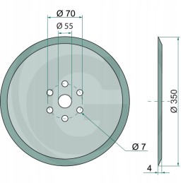 Lygus noragėlių diskas oe 350 x 4 mm oe išorinis 350 mm