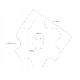 Išorinis grandiklio diskas 510 mm, 6 angos