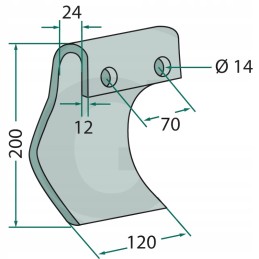 Smulkinimo peilis 12mmx120mm duecker 120mmx200mm 70mm