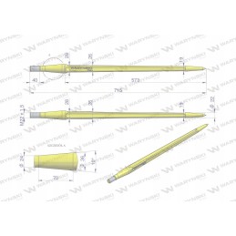 Universalus krautuvas 710 mm Warynski apvalus
